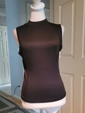 X By Gottex Sleeveless Black Mock Neck Women's Top